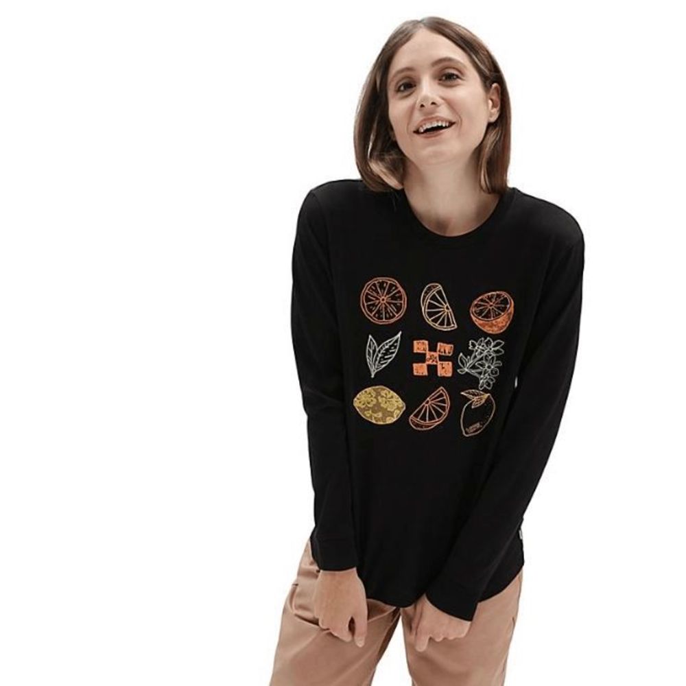 Vans Lizzie Armanto Boyfriend T Shirt‎ Black Graphic Crew Neck